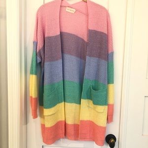 You Light Up My Rainbow Striped Cardigan